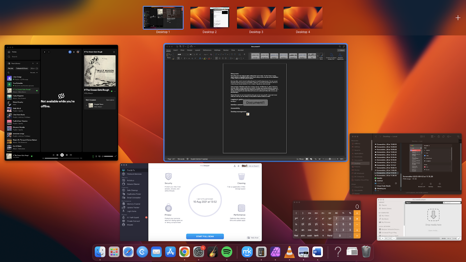 Using macOS Mission Control, you can easily add new virtual desktops, which you can then switch between with just a couple of clicks.