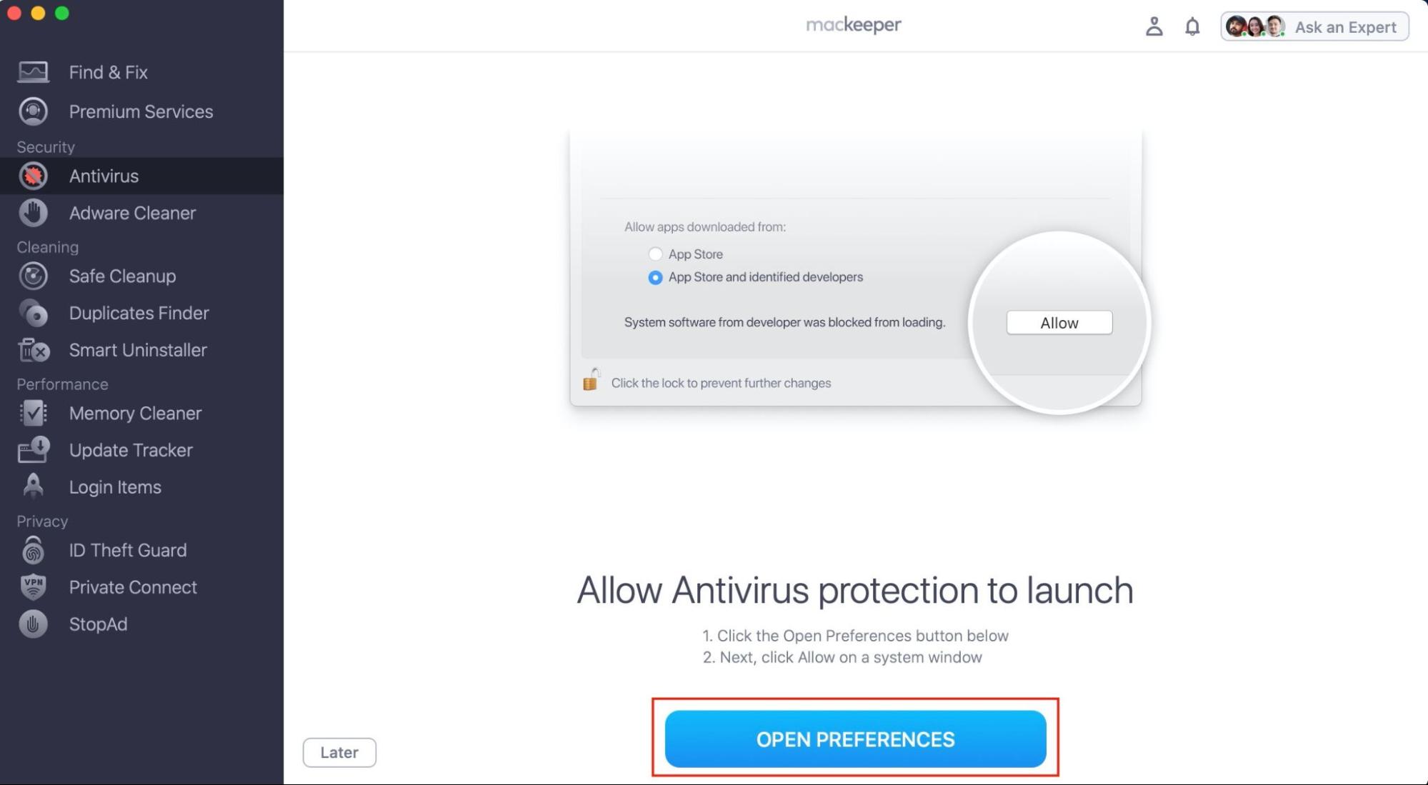 MacKeeper Antivirus User Interface MacKeeper Antivirus User Interface