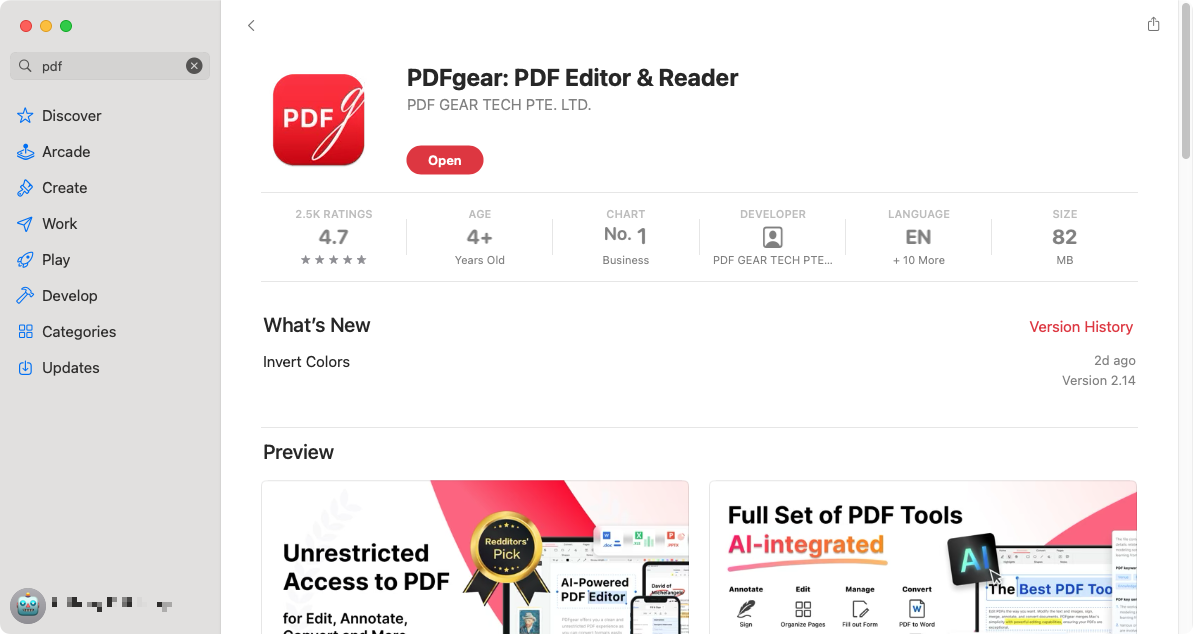 There are many free and paid-for apps that will convert PDFs to JPG. One good free option is PDFgear. Download it from the Mac App Store.