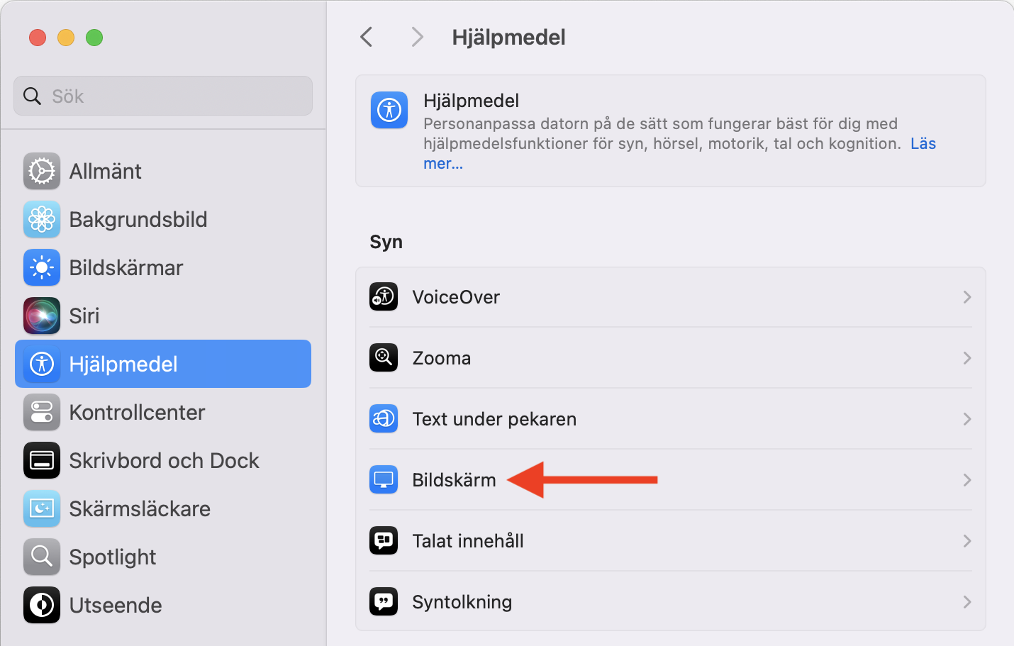 För fler systemjusteringar och underhåll efter en uppdatering går du till Systeminställningar > Hjälpmedel > Bildskärm. Här kan du minska visuella effekter för att förbättra din Macs svarstid efter uppdateringar.