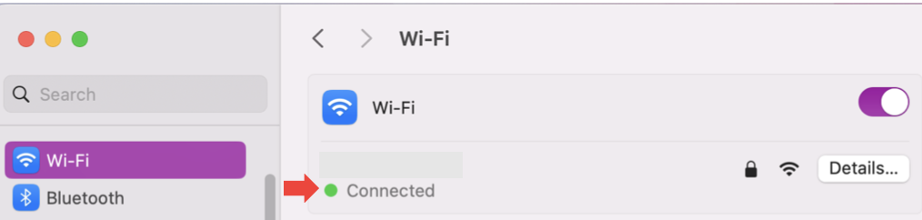 In your Settings, click on Wi-Fi and look for a green dot next to where it says Connected to your router or network.
