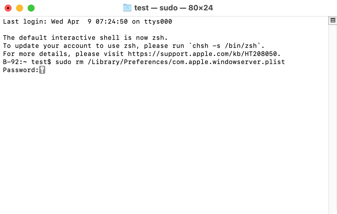 Move to changing the Color Profiles to prevent them from causing a Mac’s screen glitching. Open Terminal on your Mac and enter the mentioned commands one by one, followed by the password confirmation.