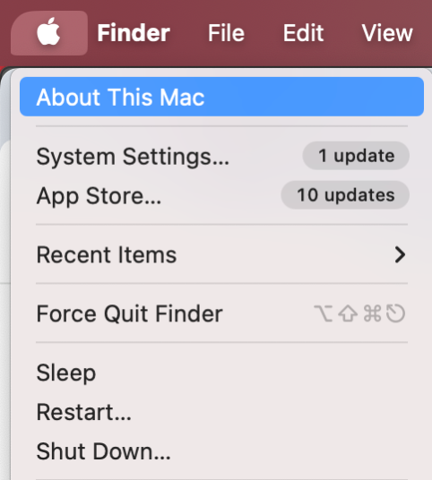 To check whether your AirPods are compatible with your Mac, go to the Apple icon, then select About This Mac from the dropdown menu.