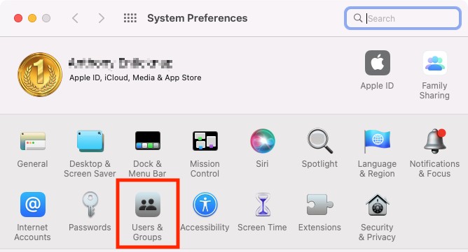 System Preferences > Users & Groups System Preferences > Users & Groups