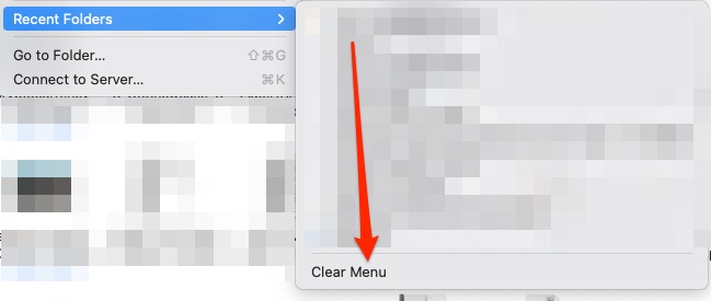 recent folders clear menu option recent folders clear menu option