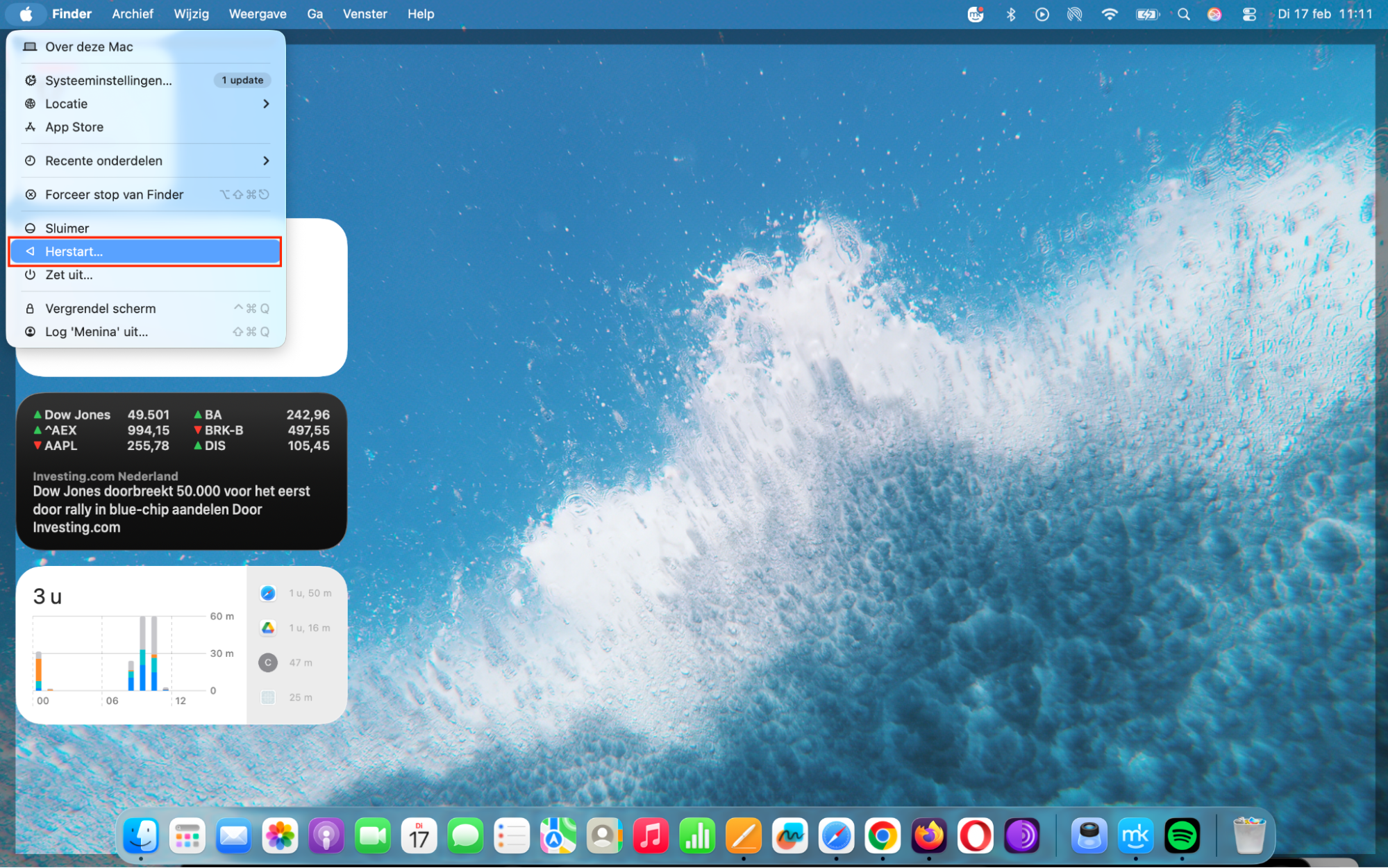 Dit is de laatste stap om Bluetooth te herstellen wanneer het niet werkt. Nadat de Bluetooth .plist-bestanden zijn verwijderd, herstart je je Mac via het Apple-menu door de optie Herstarten te kiezen.