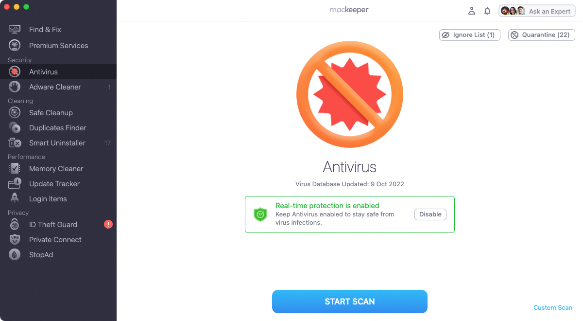MacKeeper Antivirus.