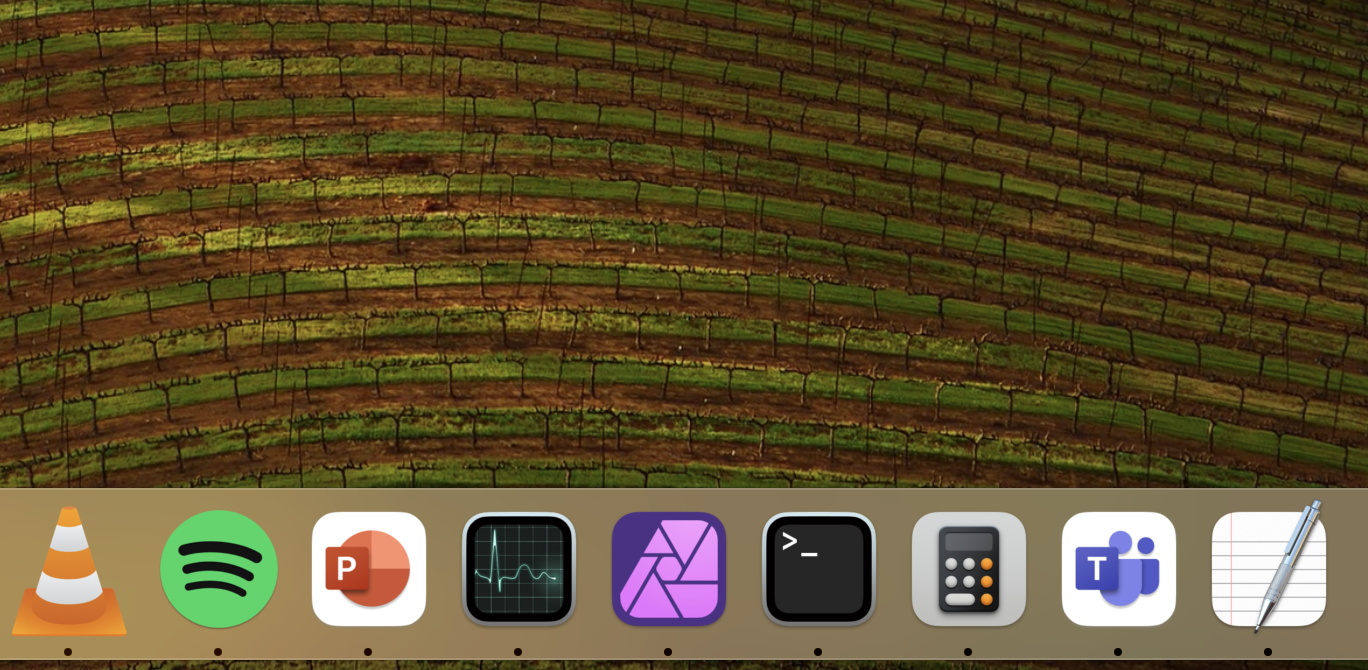 Any apps that are running on your Mac will appear in the Dock, with a black dot below their icons. If you're not using these apps, you can quit out of them.