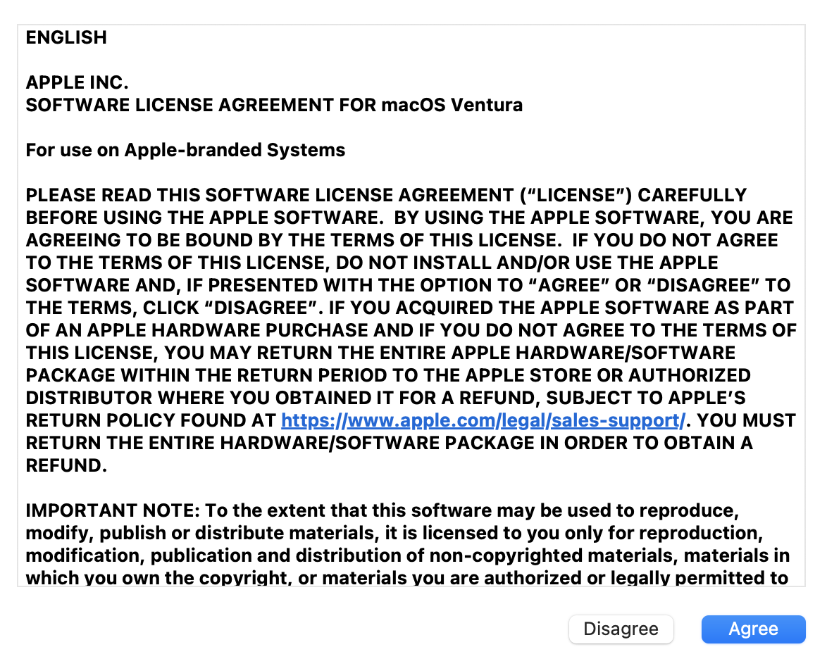 Haz clic en Aceptar si se te pide que cumplas con el acuerdo de licencia de software.