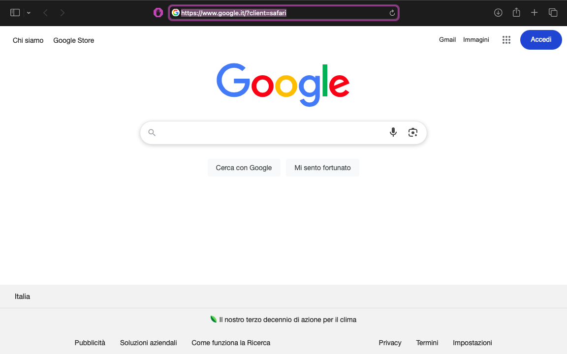 Se si fa clic sulla barra degli indirizzi in Safari, è possibile visualizzare l'intero URL. In questo modo si scopre se ci si trova su un sito fasullo o se non si è connessi tramite HTTPS, che offre la crittografia.