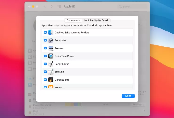 icloud drive options