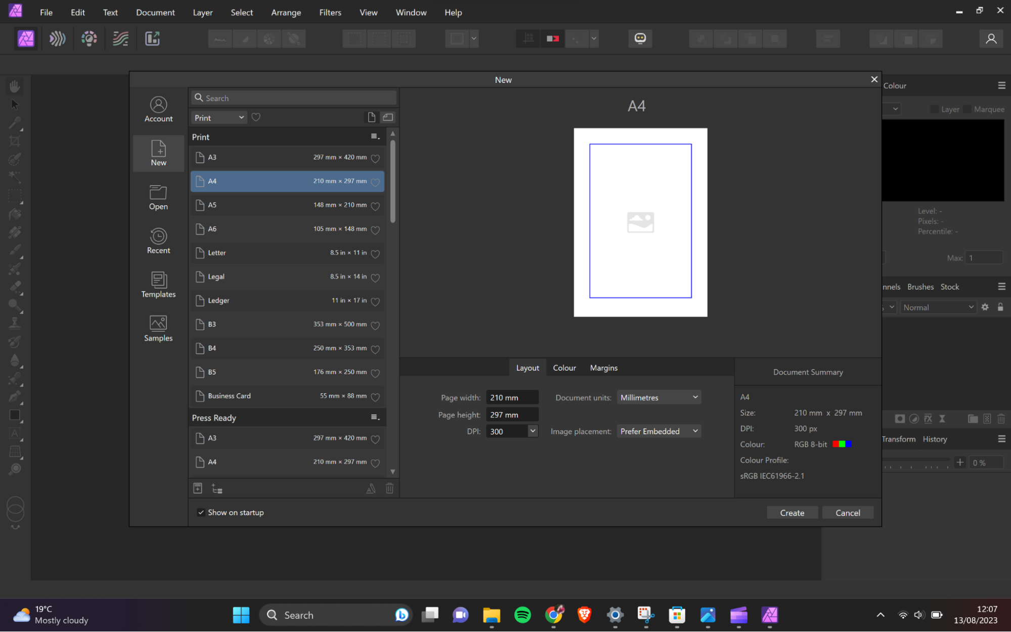Affinity Photo running on Windows. It's a powerful and affordable alternative to things like Adobe Photoshop, and it available on Mac and Windows.