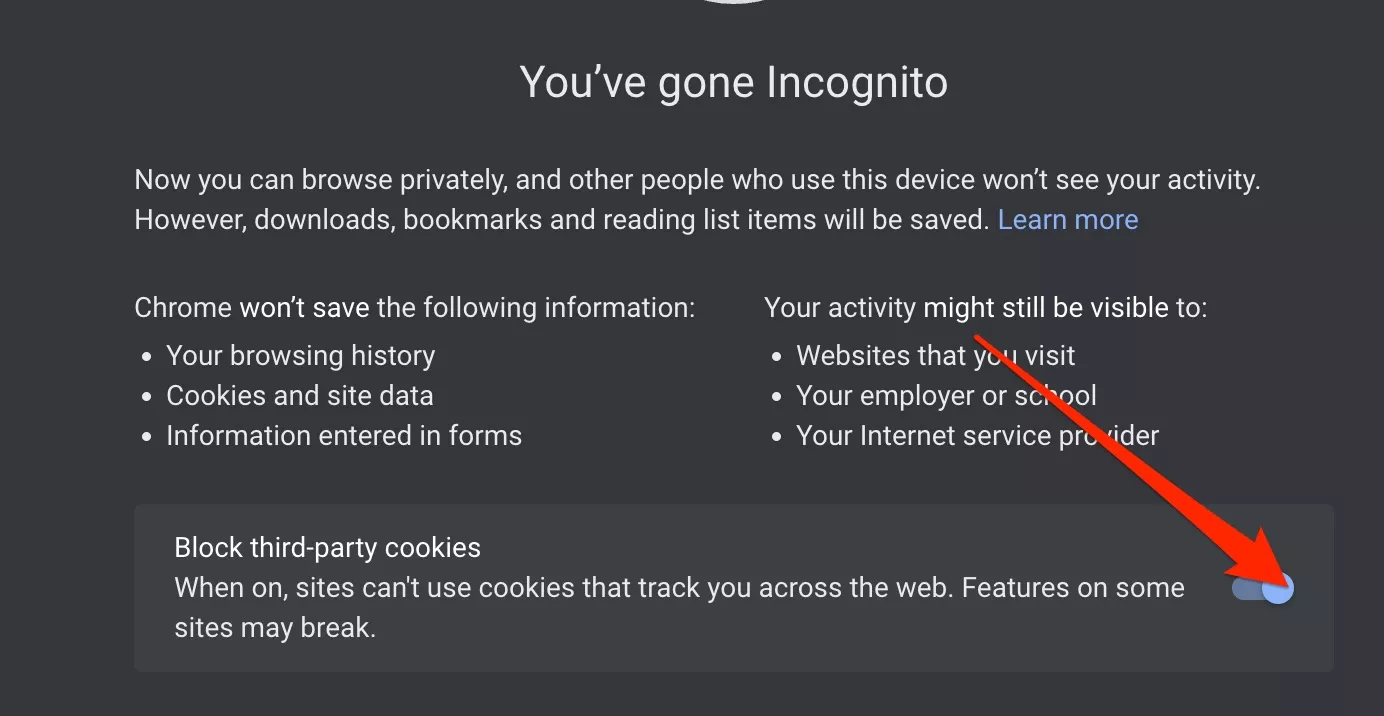 how to block third-party cookies on Chrome