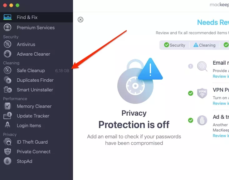 mackeeper safe cleanup