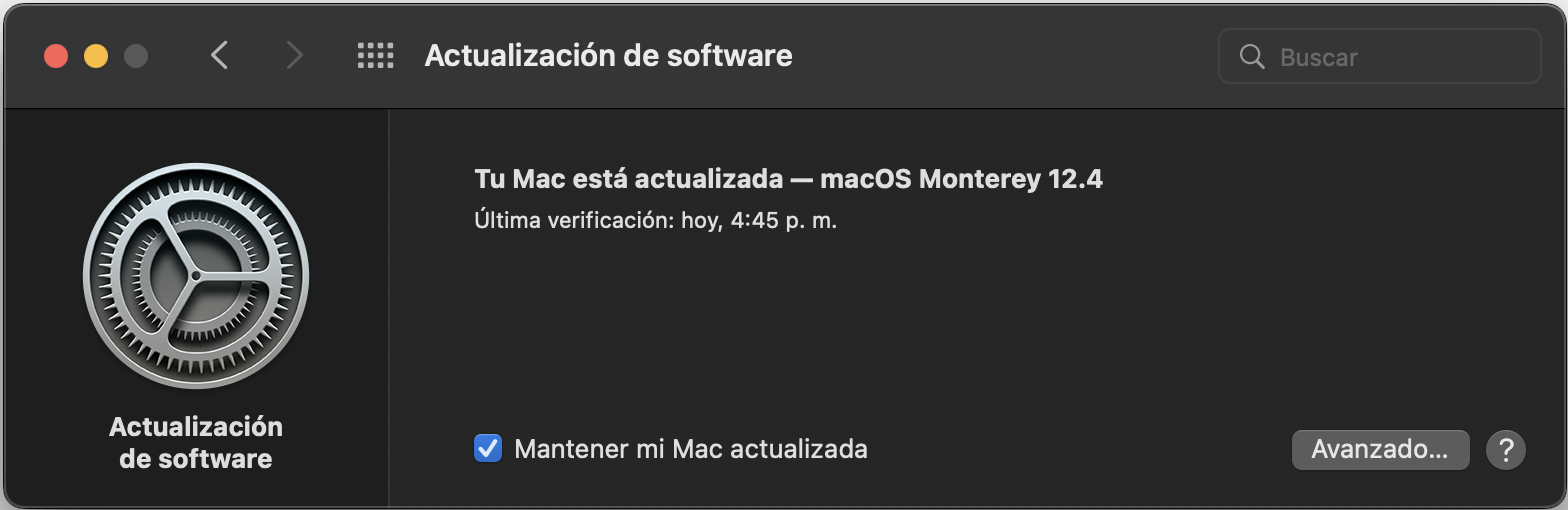 Preferencias del Sistema > Mantener mi Mac actualizado automáticamente Preferencias del Sistema > Mantener mi Mac actualizado automáticamente
