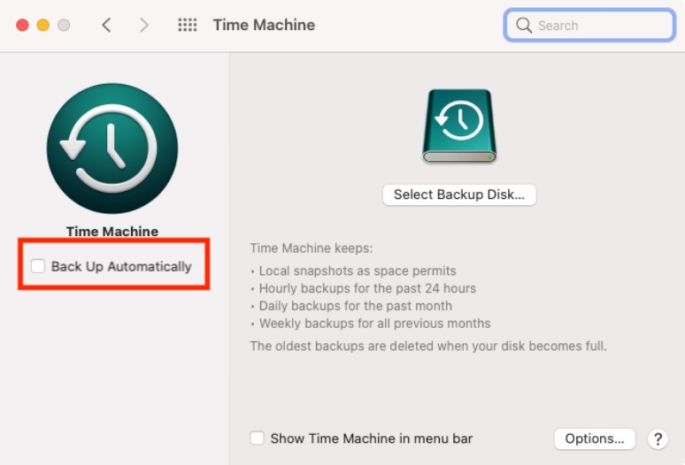 Back Up Automatically Back Up Automatically