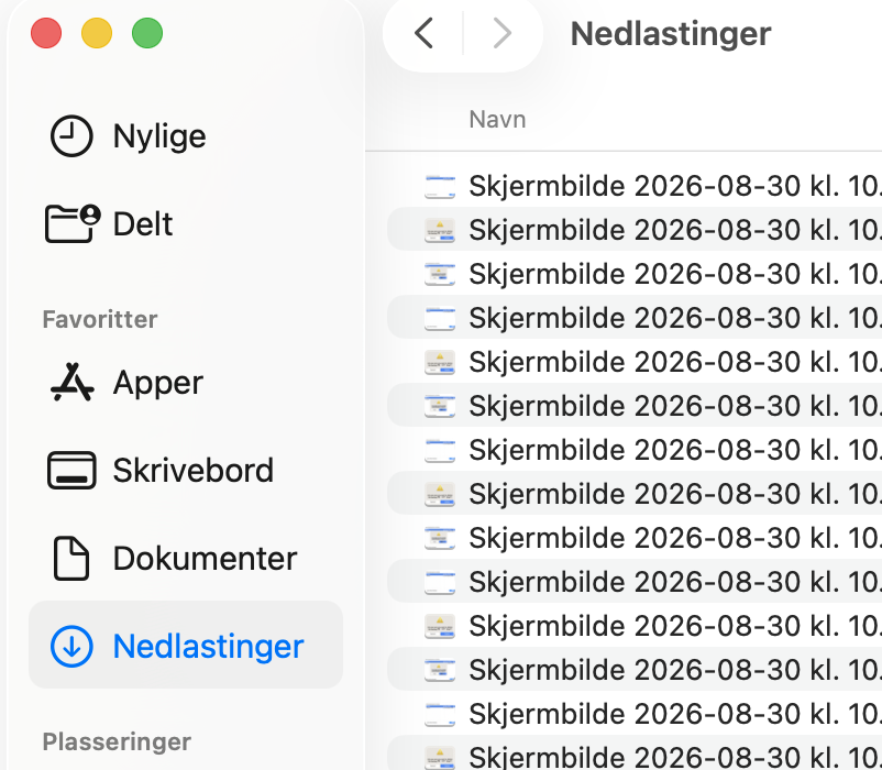 Rydd opp i mappen Nedlastinger ved å gå inn i den tilhørende mappen i Finder, merke og flytte unødvendige filer til papirkurven.
