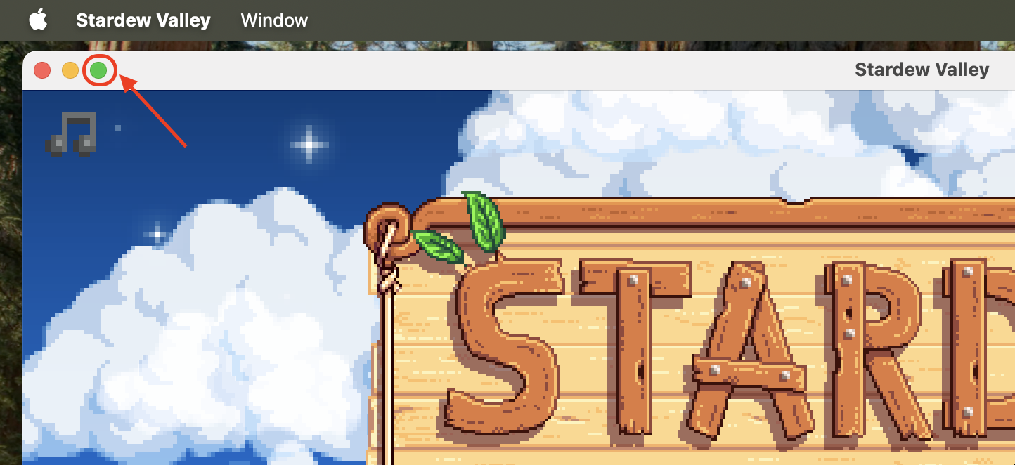 Open your game, click the green full-screen button in the corner of its window, then wait for the notification that Game Mode is on.