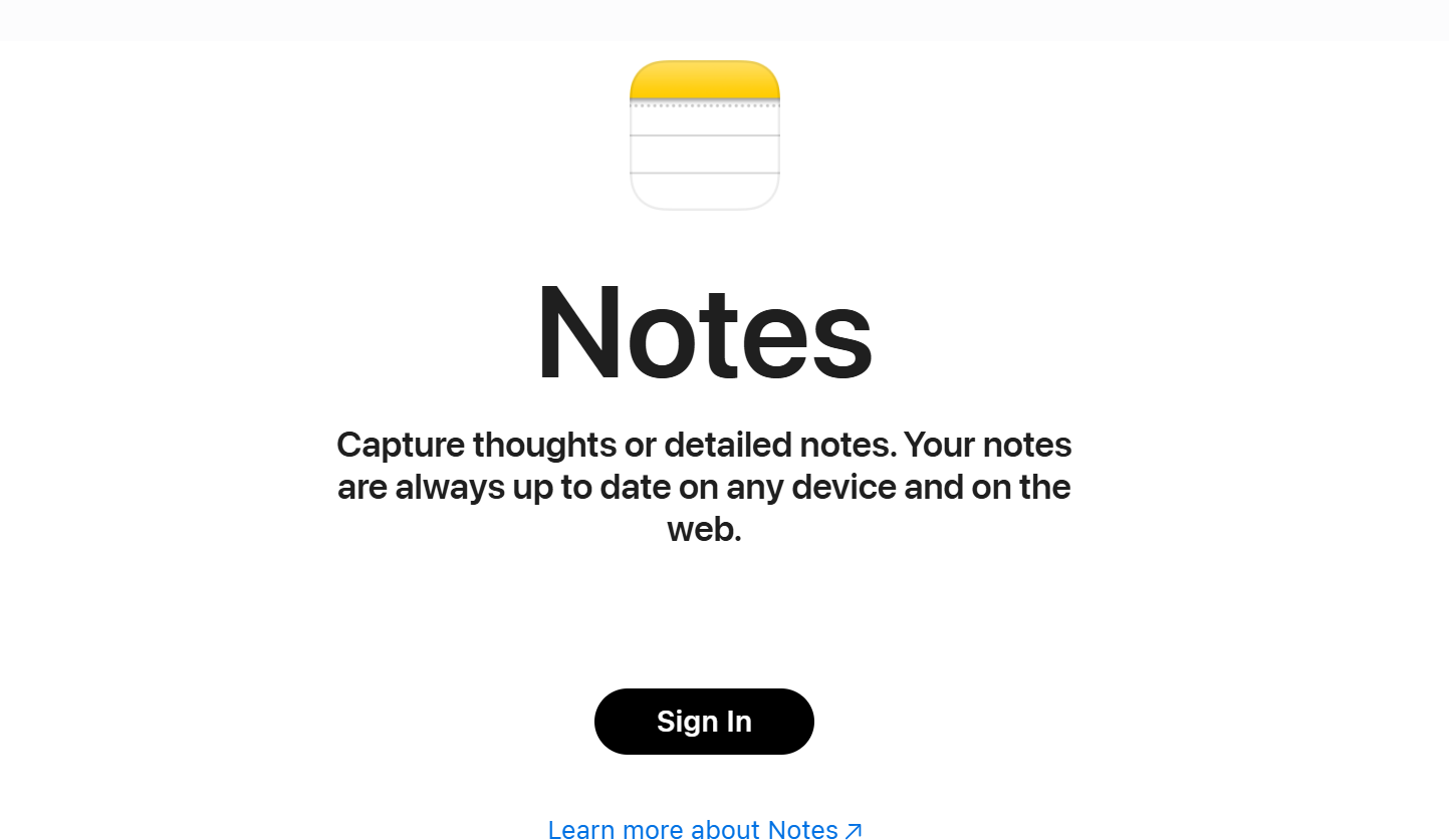 Access your notes on the web when the Notes app is not working on a Mac. Sign in to your Apple account to ensure you haven’t lost your data.