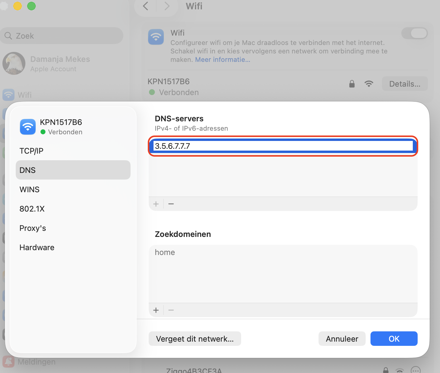 Je kunt nu de DNS-instellingen van je Mac aanpassen. Dit kan helpen als Safari traag werkt. Er zijn veel DNS-servers, maar die van Google zijn populair.