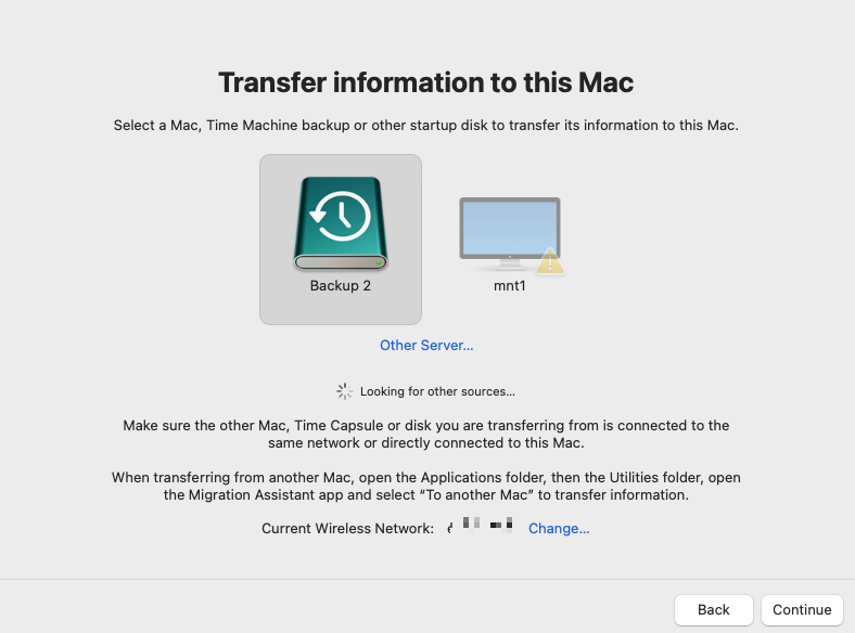 In the list, choose the drive where your Time Machine backup is stored. This will usually be an external hard drive.