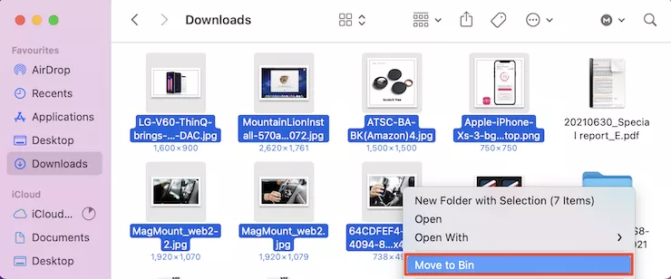Move files to Trash
