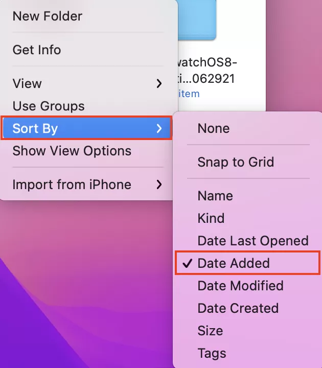 Sort files by date