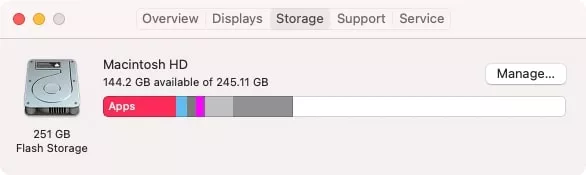 about this mac storage tab