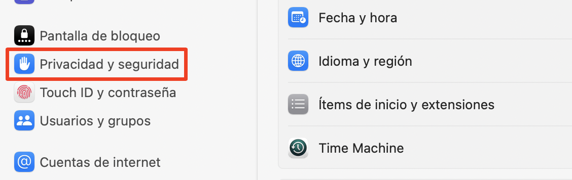 Para comprobar que se han realizado los cambios deseados, ve a Ajustes del sistema, selecciona la pestaña Privacidad y seguridad y elige Seguridad.