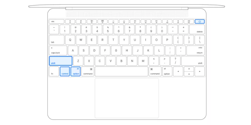 Shift+Control+Option cmbination n Macbook keyboard