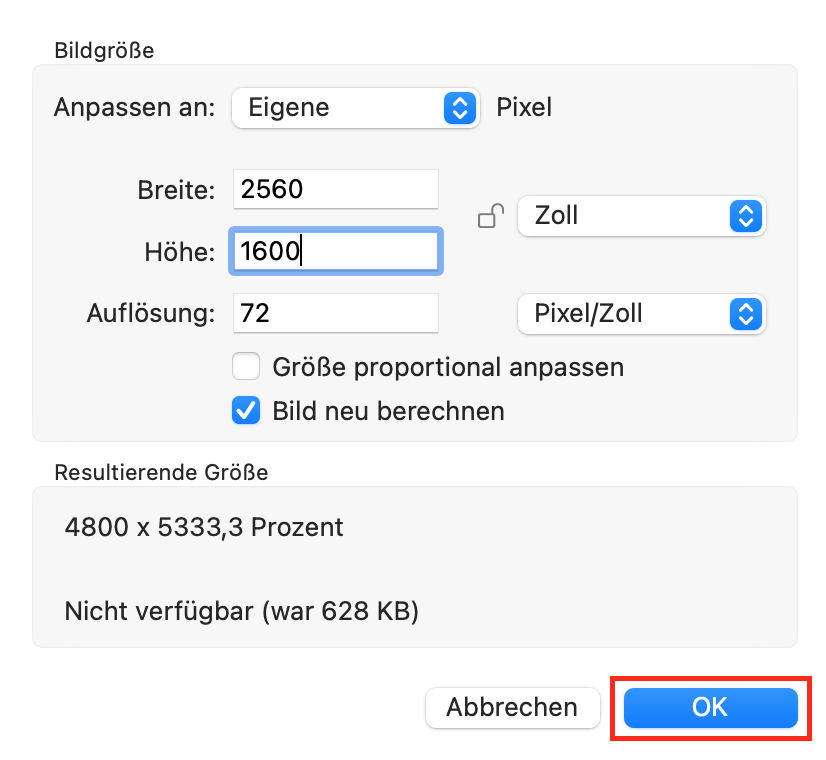 die Auflösung Ihres Fotos aendern die Auflösung Ihres Fotos aendern