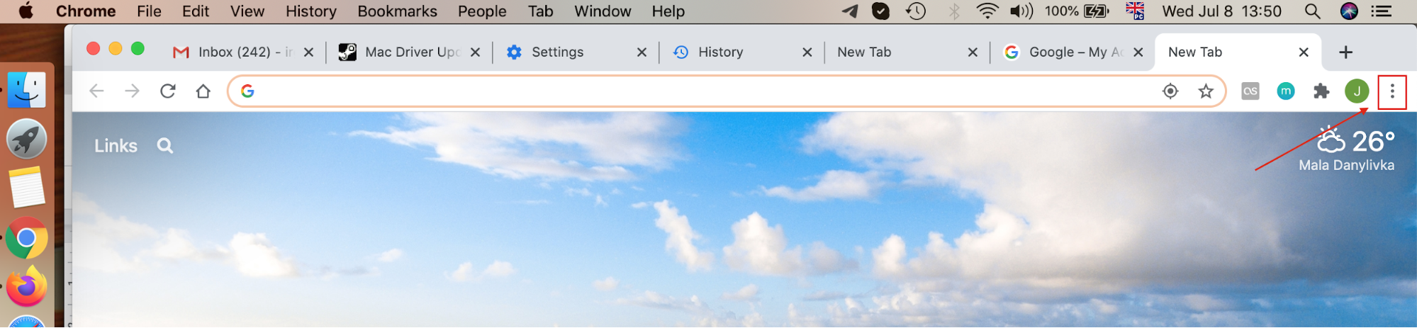 find chrome menu button in top right corner find chrome menu button in top right corner