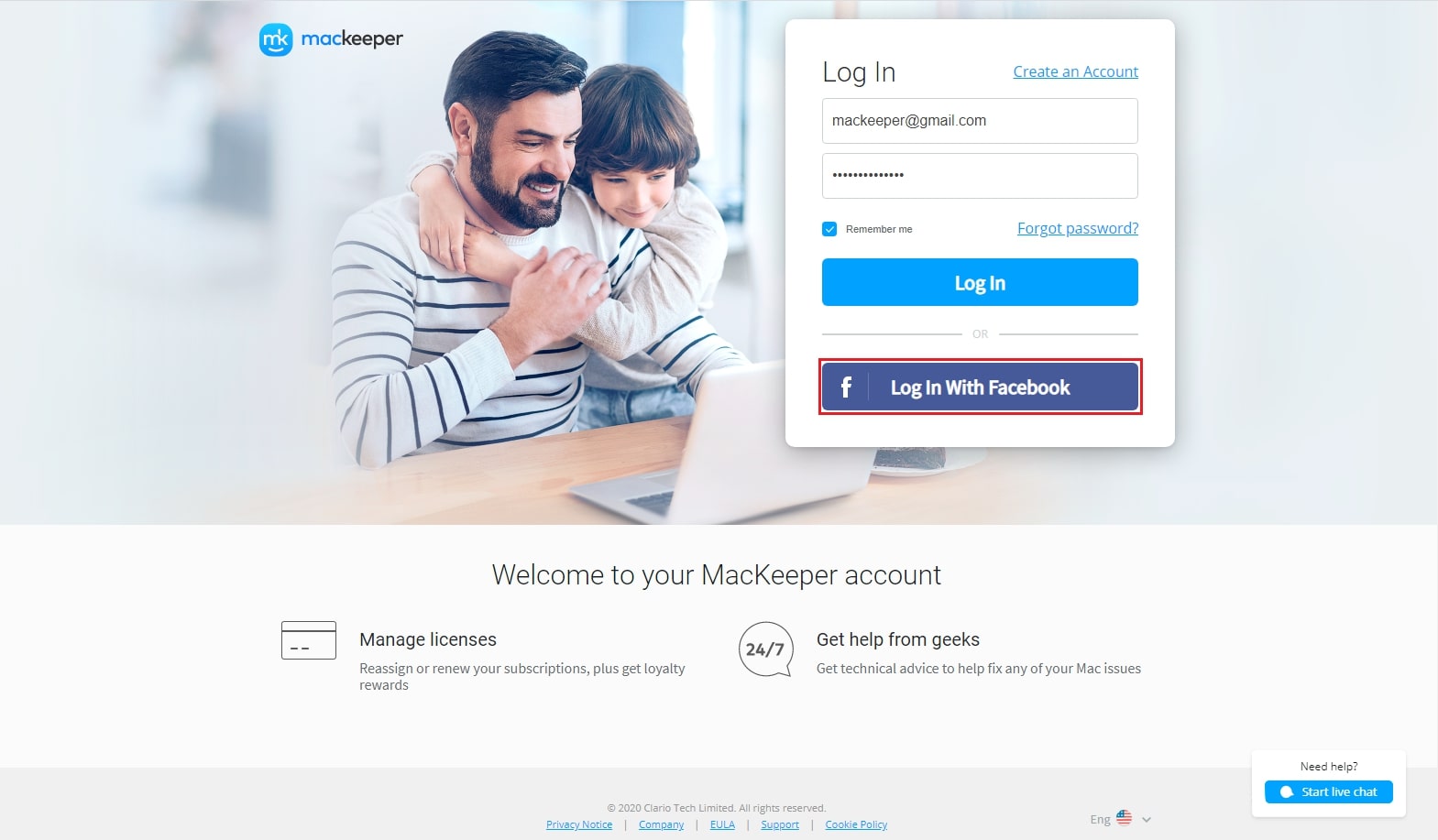 Log in With Facebook Log in With Facebook