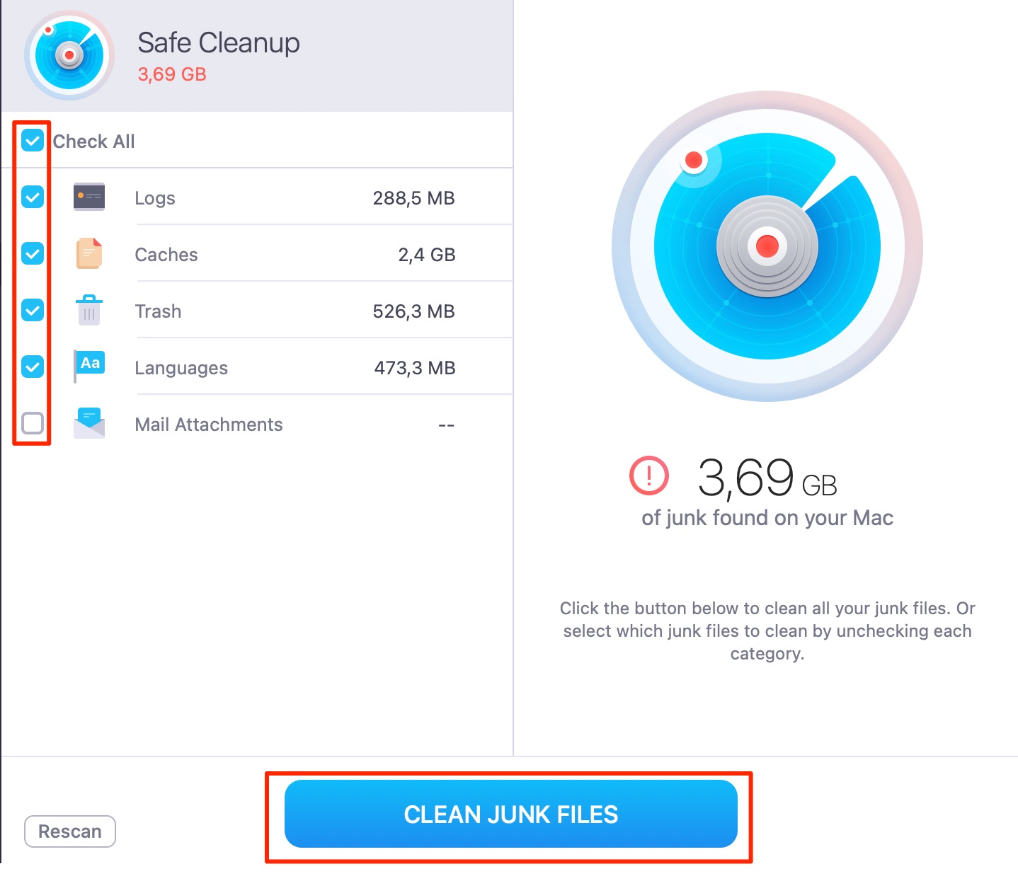 how tom clean junk files in mackeeper