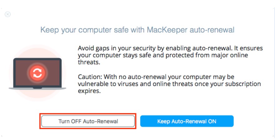 Turn OFF Auto-Renewal confirmation Turn OFF Auto-Renewal confirmation
