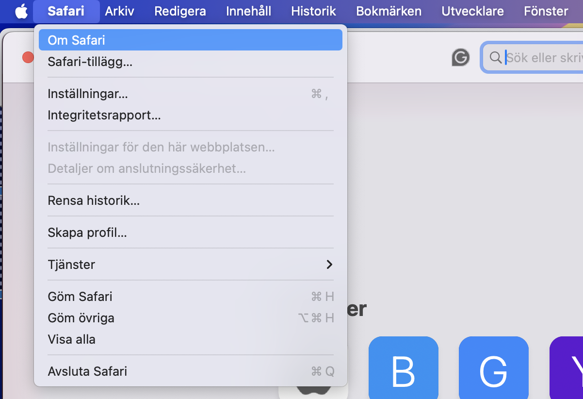 Nu behöver du klicka på alternativet Om Safari, härifrån blir versionen av din Safari synlig.