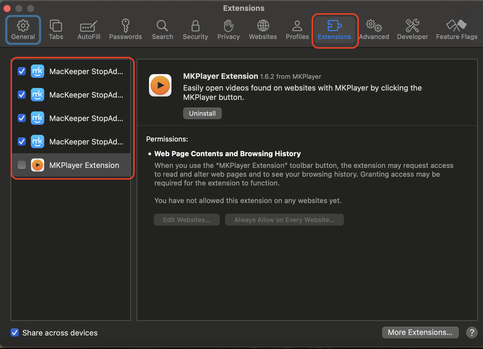 Go to Extensions, disable extensions you don't recognize, and remove ones you no longer use to keep Safari clean and reduce potential security risks.