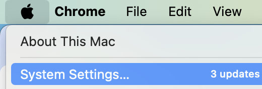 To clear files before transferring GoPro videos to your Mac, go to the Apple Menu and select System Settings. From here, you can then find what's consuming your storage and remove it.