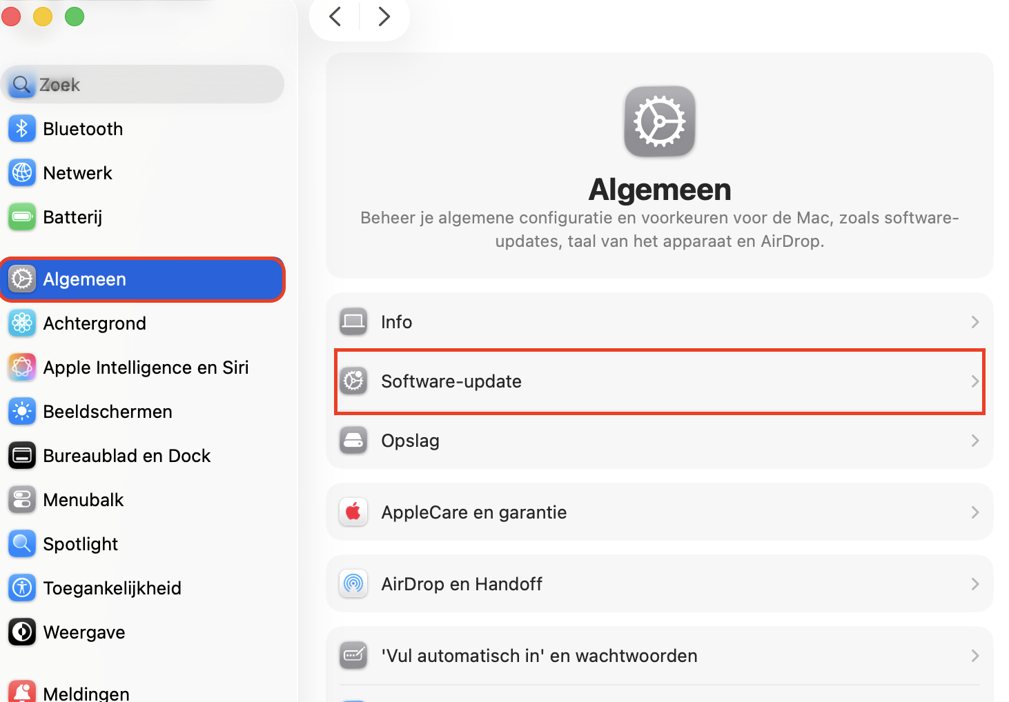 Om je Mac op te schonen, ga naar Systeeminstellingen, klik op Algemeen in de linkerzijbalk en kies vervolgens Opslag.