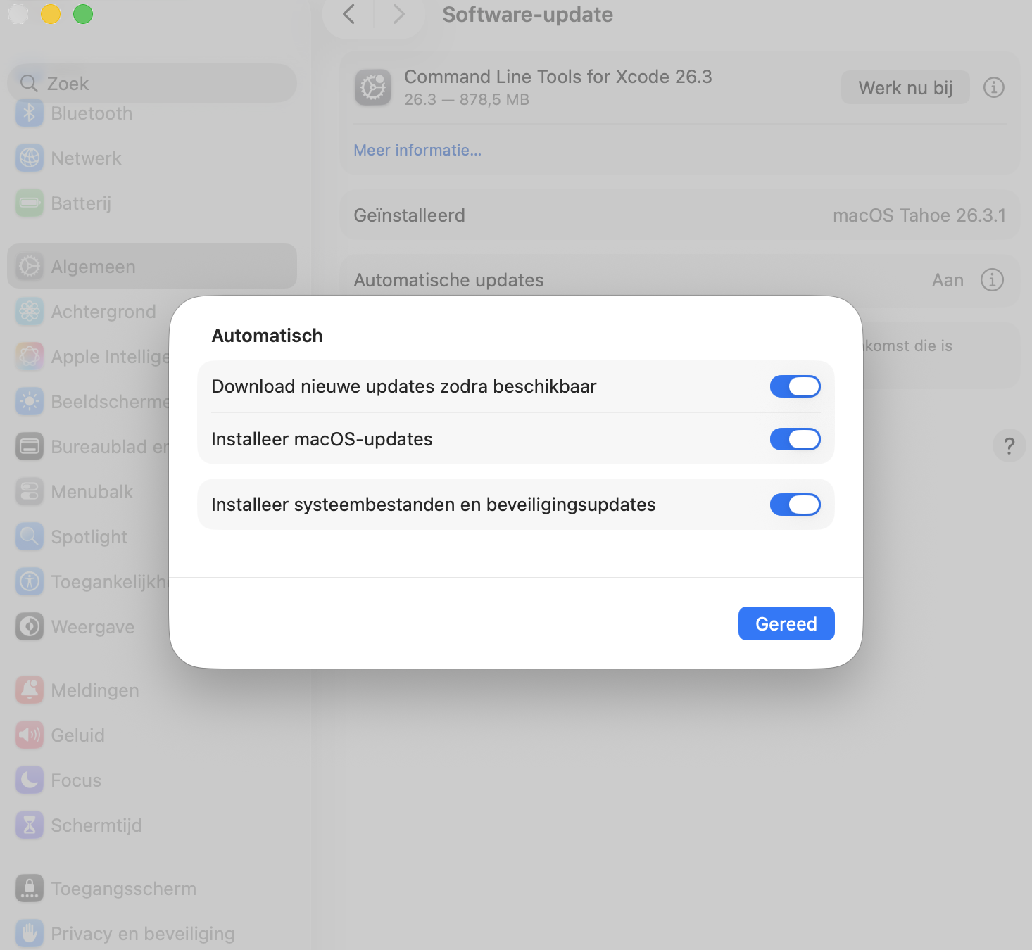 Om te voorkomen dat je Mac-software in de toekomst verouderd raakt, stel je automatische updates in op je apparaat. Ga hiervoor naar het tabblad Automatische updates bovenaan in Systeeminstellingen.