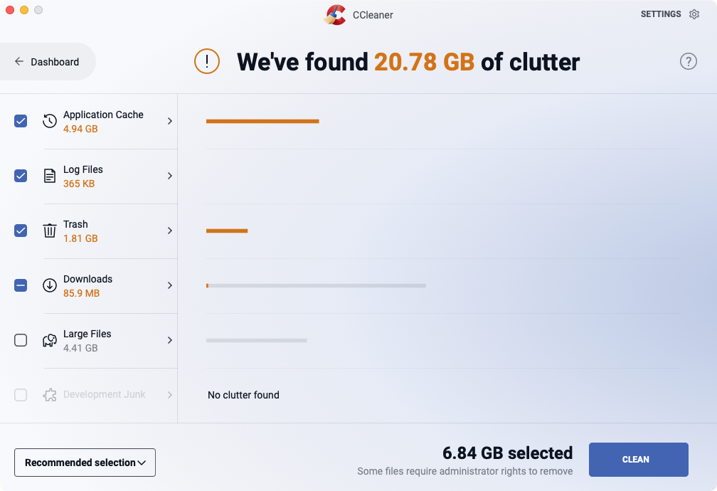 The cleaning scan is now complete with the help of CCleaner, and the user can access the final result—the amount of clutter found with the specification on how it’s disturbed among different file categories. The cleaning scan is now complete with the help of CCleaner, and the user can access the final result—the amount of clutter found with the specification on how it’s disturbed among different file categories.