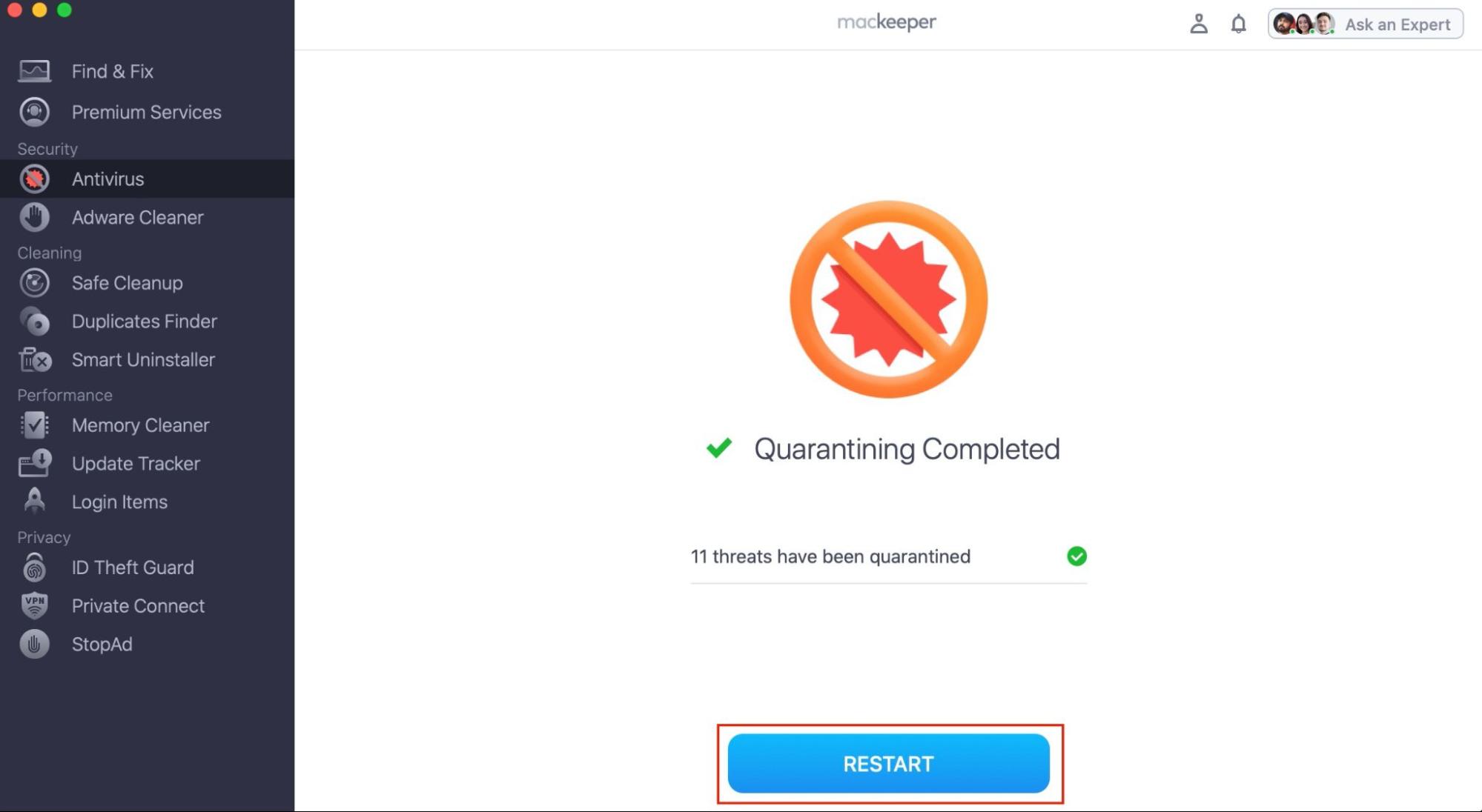 MacKeeper Antivirus User Interface MacKeeper Antivirus User Interface