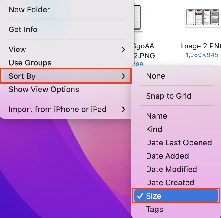 To organize your downloads on a Mac, right-click inside your Downloads folder, and choose Sort By > Size. To organize your downloads on a Mac, right-click inside your Downloads folder, and choose Sort By > Size.