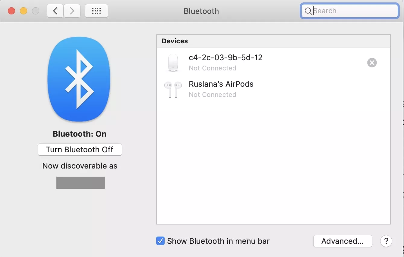 In the Bluetooth window opened, you can notice the list of previously used devices and their connectivity status. Remove them to start anew