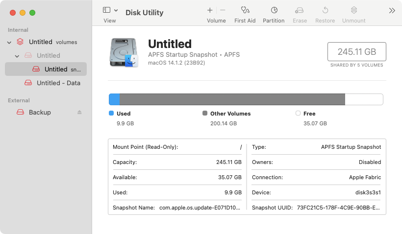 Open the Disk Utility app from Applications > Utilities. This tool shows you a list of all the internal and external drives currently connected to your Mac. Open the Disk Utility app from Applications > Utilities. This tool shows you a list of all the internal and external drives currently connected to your Mac.