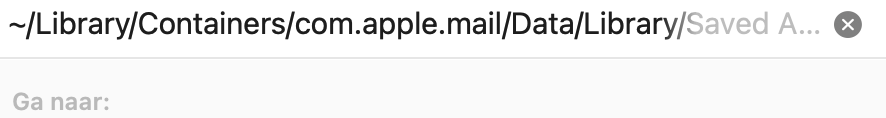 Als het opnieuw instellen van je Mail-voorkeuren niet heeft geholpen, ga je via Finder opnieuw naar Ga naar map en voer je het volgende pad in: ~/Library/Containers/com.apple.mail/Data/Library/Saved Application State