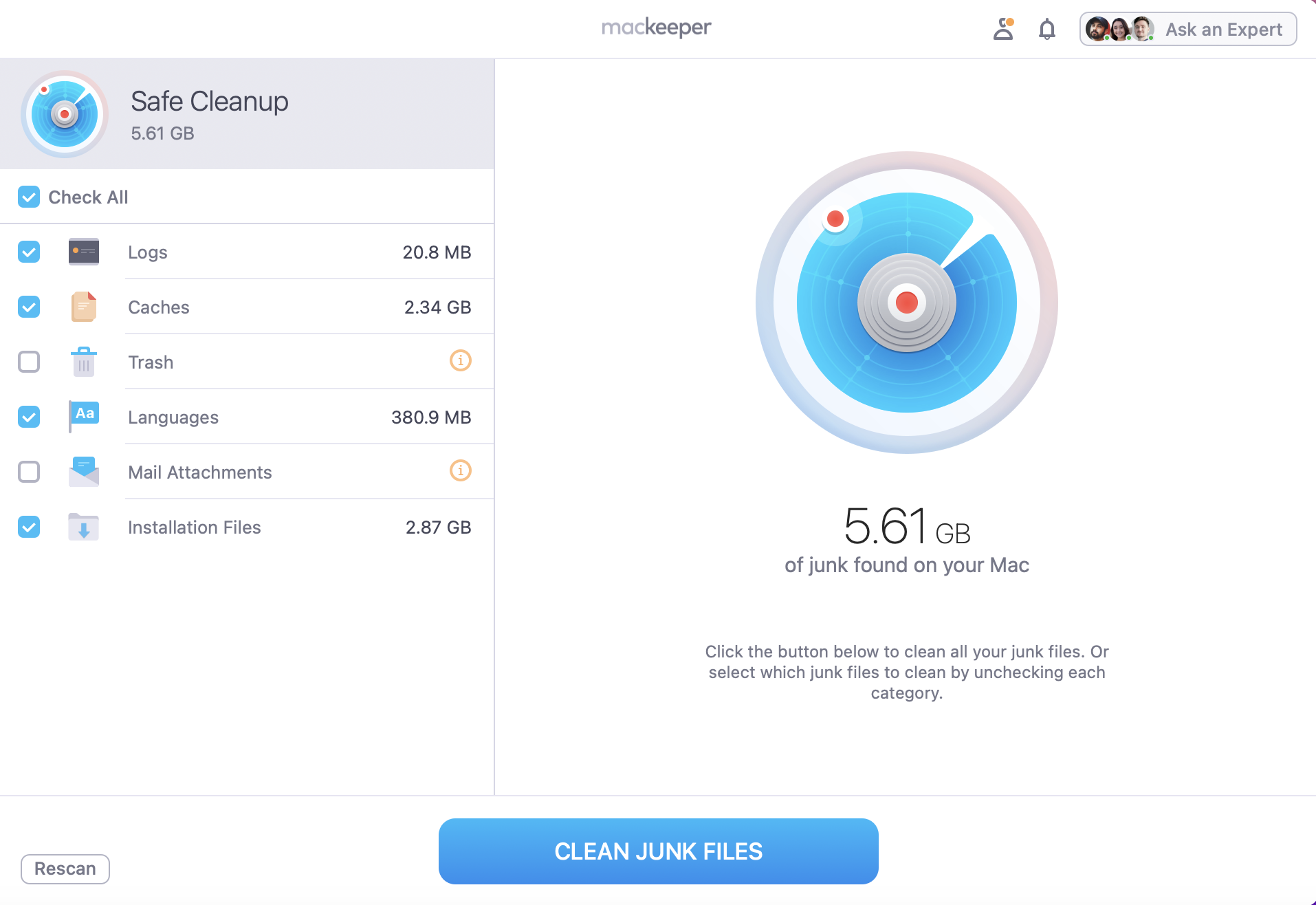 You can also opt for an automatic cleanup tool to ensure a thorough cleanup of digital junk, like old message chats and photos.
