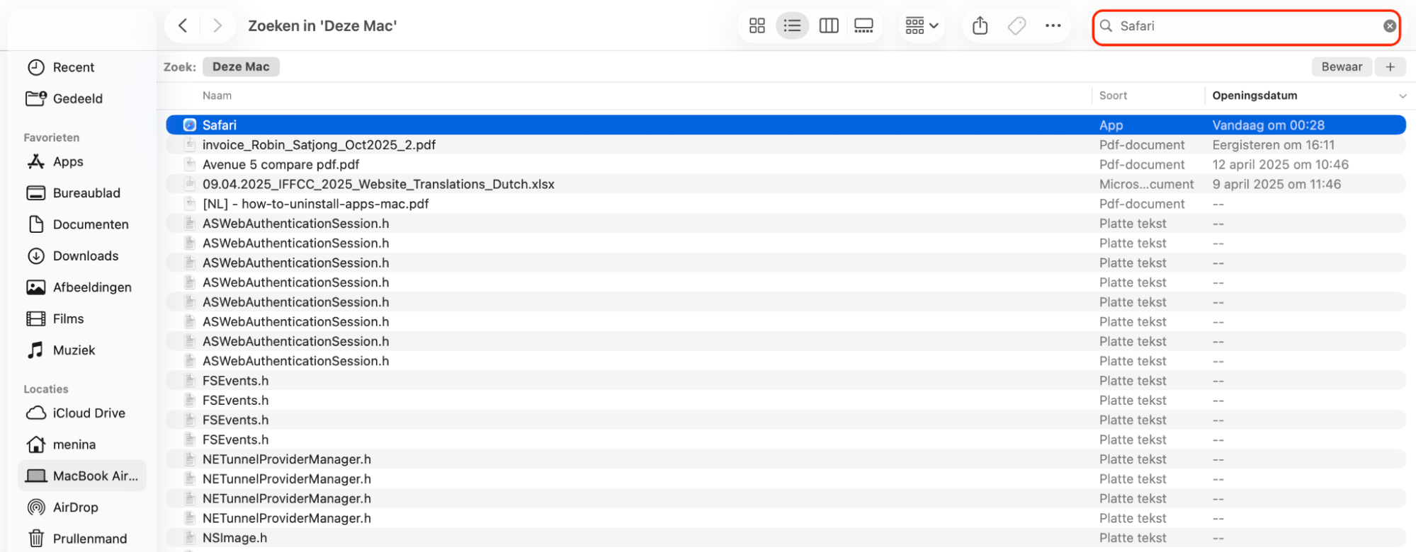 Om het resetten van Safari te voltooien, ga naar de map ‘Containers’ in je Bibliotheek en zoek naar alles dat met Safari te maken heeft. Verwijder alles.