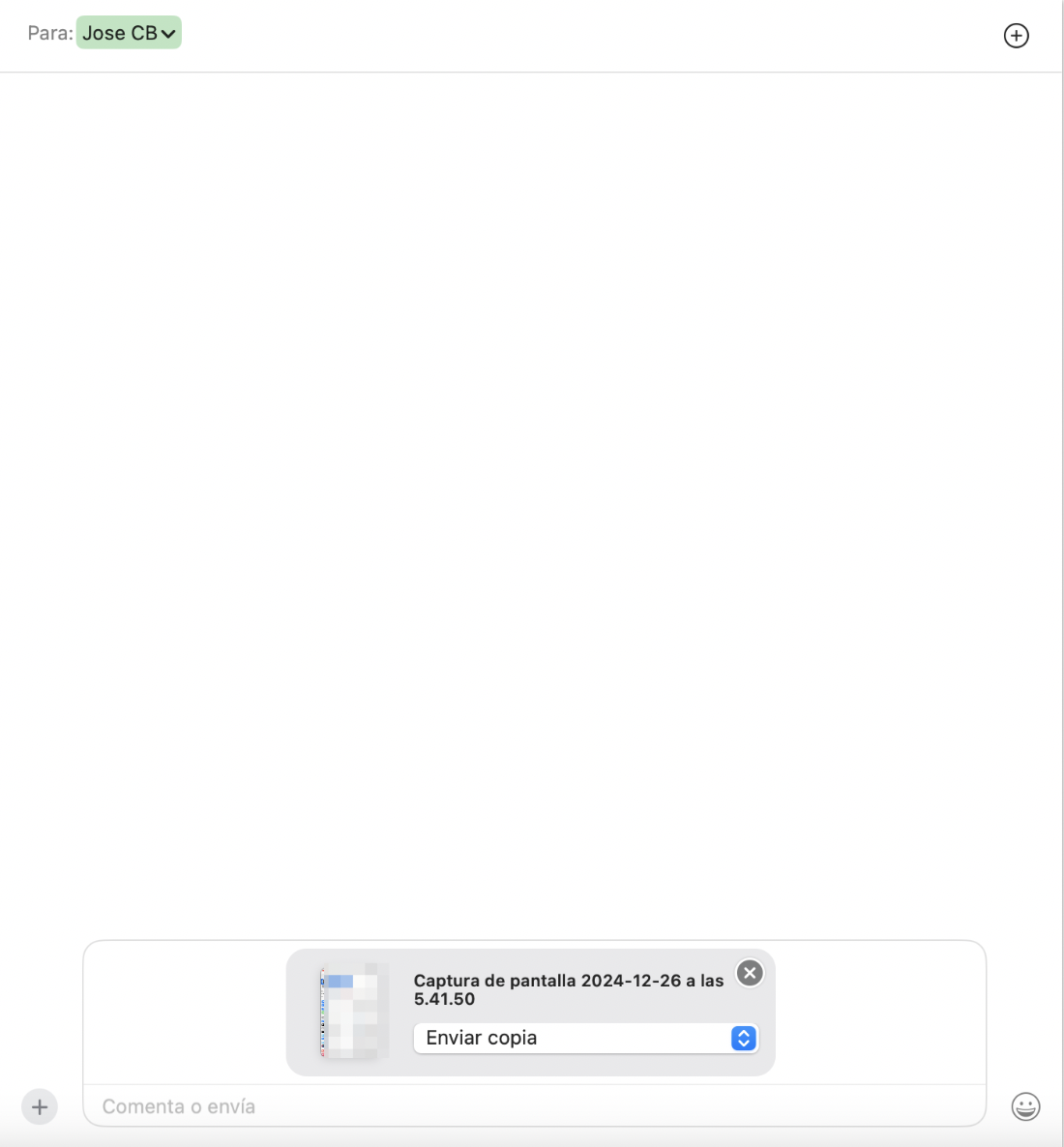 Mensajes en Mac que muestran un archivo adjunto. Introduce tu dirección de correo electrónico o número de teléfono de iMessage y, a continuación, envía el archivo para transferir datos de Mac a Mac mediante iMessage. Mensajes en Mac que muestran un archivo adjunto. Introduce tu dirección de correo electrónico o número de teléfono de iMessage y, a continuación, envía el archivo para transferir datos de Mac a Mac mediante iMessage.