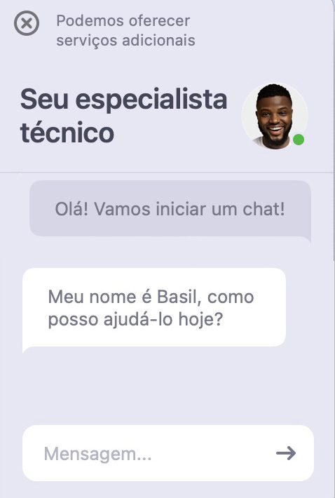 Descreva seu problema no chat e aguarde a resposta.